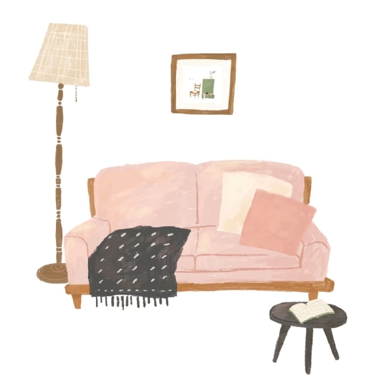 Therapy couch illustration